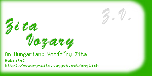 zita vozary business card